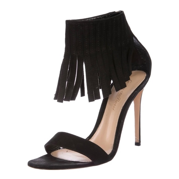 Gianvitto Rossi black fringe sandals, size 36/IS6 - Picture 2 of 9